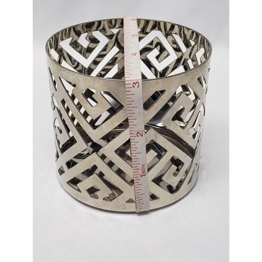 Yankee Silver Greek Island 7oz. Geometric Single Wick Candle Holder